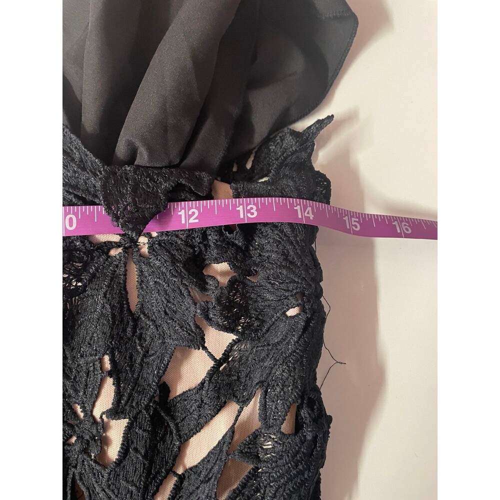 SHEIN Black Floral Nude Underlay Evening Dress Size S NWOT - Picture 6 of 11